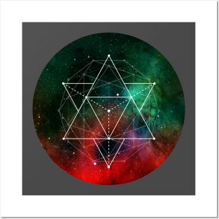 STAR TETRAHEDRON - INTERSTELLAR SPACE-GEOMETRIC SHAPES, FOR SMART, INTELLECTUAL PEOPLE LIKE YOUR GOOD SELF Posters and Art